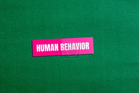 Photo for Human behavior words written on pink paper sticker with green background. Conceptual human behavior symbol. Copy space. - Royalty Free Image