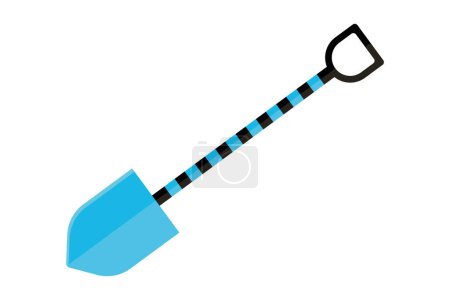 Illustration for Simple flat design of a blue shovel. - Royalty Free Image