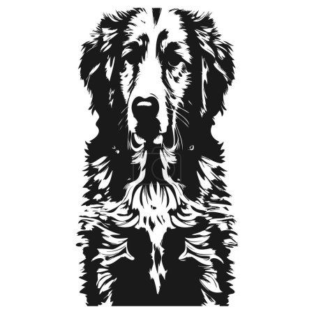Illustration for Labrador retriever images hand drawn vector black and whit - Royalty Free Image