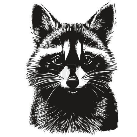 Photo for Hand drawn raccoon on a white background - Royalty Free Image