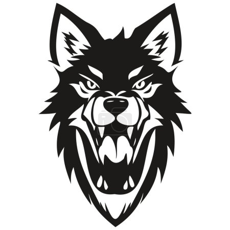 Téléchargez les photos : Mascotte d'animal logo tête de loup pour l'équipe de football, basket-ball, crosse, baseball, hockey, socce - en image libre de droit