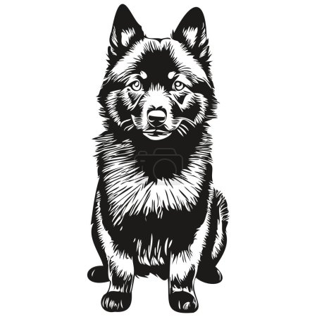 Ilustración de Schipperke perro dibujado a mano logo dibujo blanco y negro línea arte mascotas ilustración boceto dibujo - Imagen libre de derechos