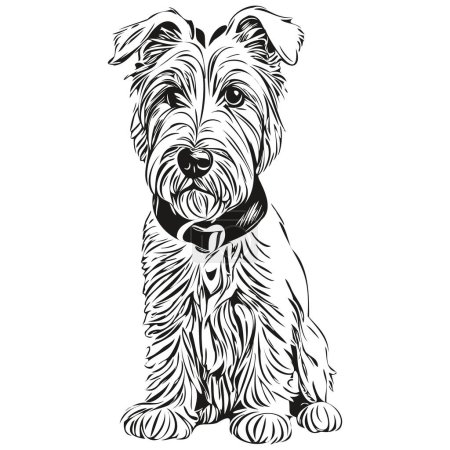 Illustration for Sealyham Terrier dog black drawing vector, isolated face painting sketch line illustration - Royalty Free Image