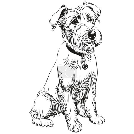 Illustration for Sealyham Terrier dog ink sketch drawing, vintage tattoo or t shirt print black and white vector realistic breed pet - Royalty Free Image