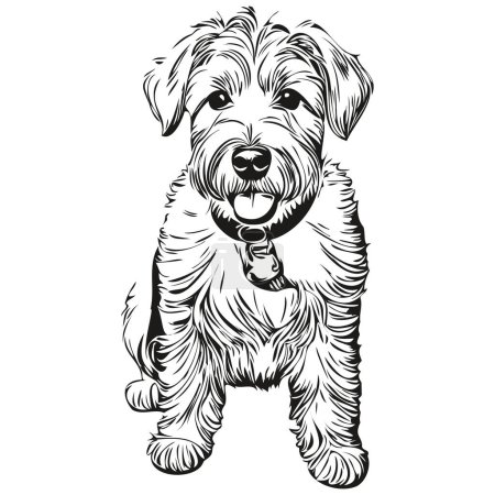 Illustration for Sealyham Terrier dog pencil hand drawing vector, outline illustration pet face logo black and white realistic breed pet - Royalty Free Image