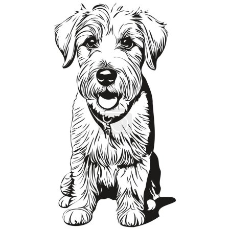 Illustration for Sealyham Terrier dog pet sketch illustration, black and white engraving vector realistic breed pet - Royalty Free Image