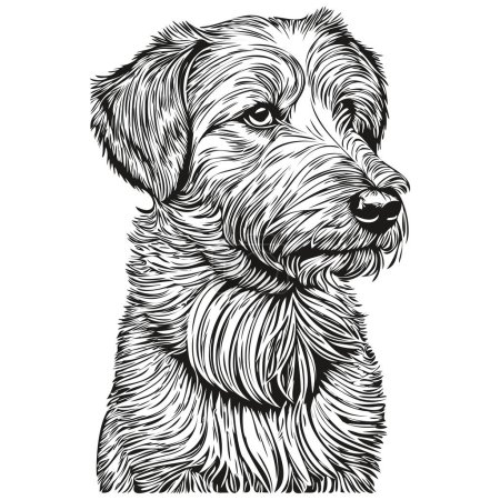 Illustration for Sealyham Terrier dog pet sketch illustration, black and white engraving vector - Royalty Free Image