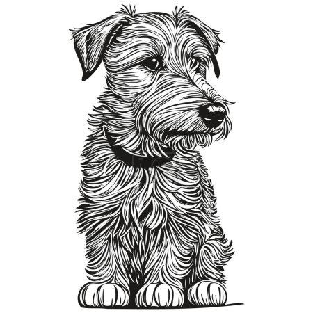 Illustration for Sealyham Terrier dog portrait in vector, animal hand drawing for tattoo or tshirt print illustration - Royalty Free Image