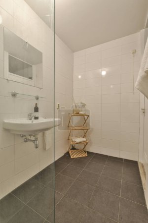 Photo for A bathroom that is very clean and ready to be used for the washrooms or toiletries, as well - Royalty Free Image