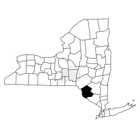 Foto de Map of Sullivan County in New York state on white background. single County map highlighted by black colour on New york map . - Imagen libre de derechos