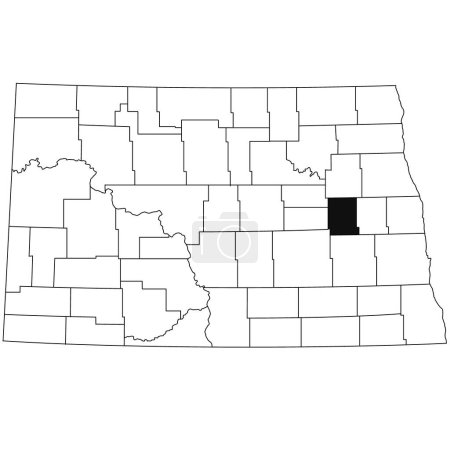 Téléchargez les photos : Map of Griggs County in North Dakota state on white background. single County map highlighted by black colour on North Dakota map . - en image libre de droit