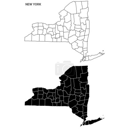 Téléchargez les photos : State of New York map, USA. High detailed and multiple maps of N - en image libre de droit