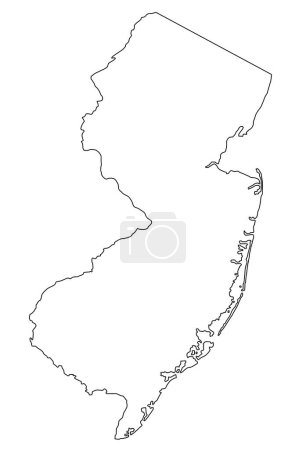 Téléchargez les photos : Carte illustrée détaillée - New Jersey - en image libre de droit