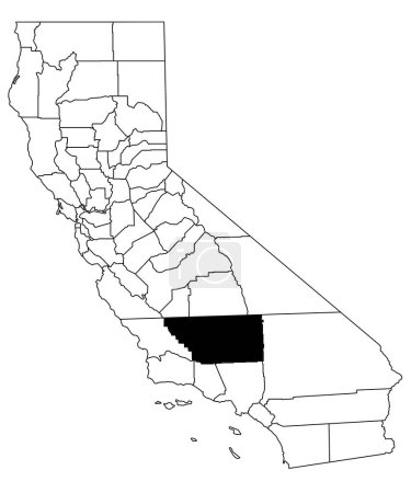 Photo for Map of Kern County in California state on white background. single County map highlighted by black colour on California map. UNITED STATES, US - Royalty Free Image