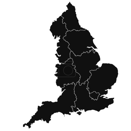Téléchargez les photos : Plan Angleterre Carte avec les régions, carte administrative de l'Angleterre. Royaume-Uni, Royaume-Uni, - en image libre de droit