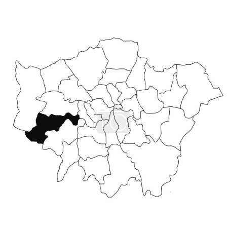 Foto de Mapa de Hounslow en Gran Londres provincia sobre fondo blanco. mapa del condado resaltado por el color negro en el Gran Londres, Inglaterra mapa administrativo. - Imagen libre de derechos