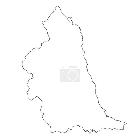 Téléchargez les photos : Carte de contour du nord-est de l'Angleterre est une région de l'Angleterre, avec des frontières. - en image libre de droit