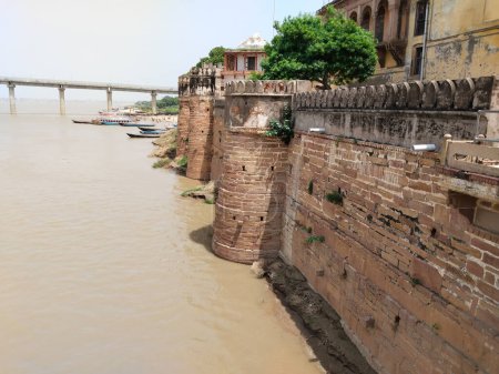 Photo for Over bridge on the banks of the Ganges in Varanasi, India. - Royalty Free Image