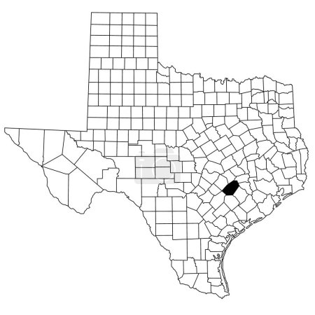 Photo for Map of Fayette County in Texas state on white background. single County map highlighted by black colour on Texas map. UNITED STATES, US - Royalty Free Image