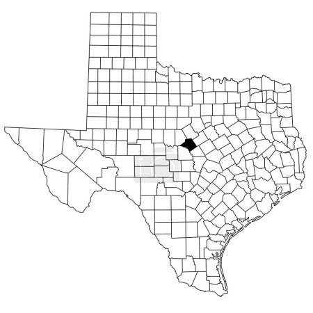 Carte administrative Texas colorée avec comtés 