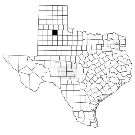 Carte du comté de Floyd dans l'État du Texas sur fond blanc. Carte unique du comté mise en évidence par la couleur noire sur la carte du Texas. États-Unis, États-Unis