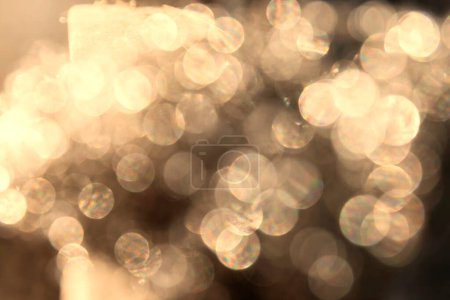 Photo for Golden Abstract bokeh light effect on background - Royalty Free Image