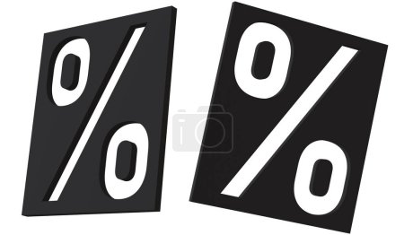 Black percent signs isolated on white background. 3D discount symbols set. Sale promotion, special offer, good price, deal, shopping. Cut out elements, group. Sale off promotion. Percentage. 3D