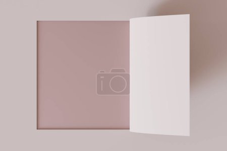 Photo for Minimalistic, abstract background, bended paper. Copy space for message, text. Beige, nude colors. Curved, rolled paper backdrop. Perfect for clean, modern design projects. 3D render - Royalty Free Image