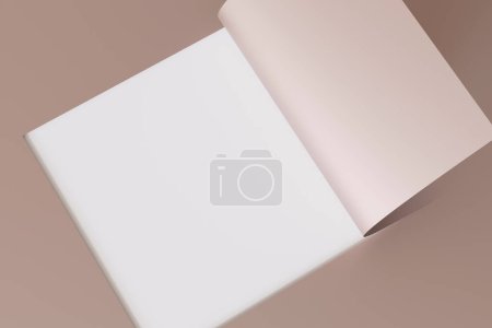 Photo for Minimalistic, abstract background, bended paper. Copy space for message, text. Beige, nude colors. Curved, rolled paper backdrop. Perfect for clean, modern design projects. 3D render - Royalty Free Image