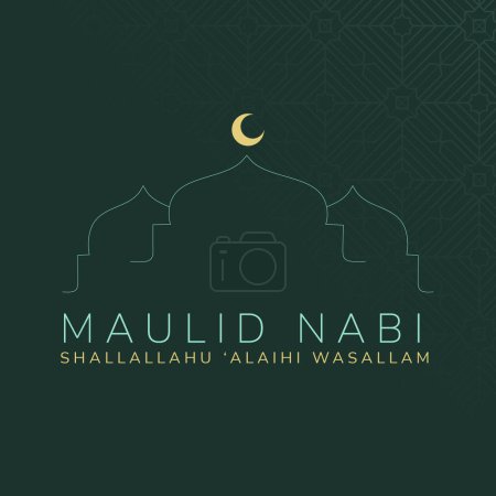 Photo for Maulid Nabi Greetings in Simple Vector Style - Royalty Free Image