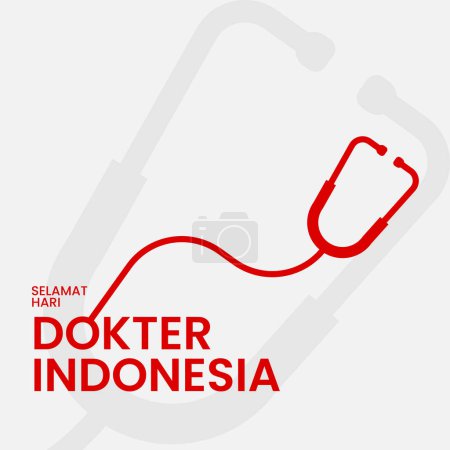 Photo for Hari Dokter Indonesia (Indonesian National Doctors Day). stethoscope on white background. - Royalty Free Image