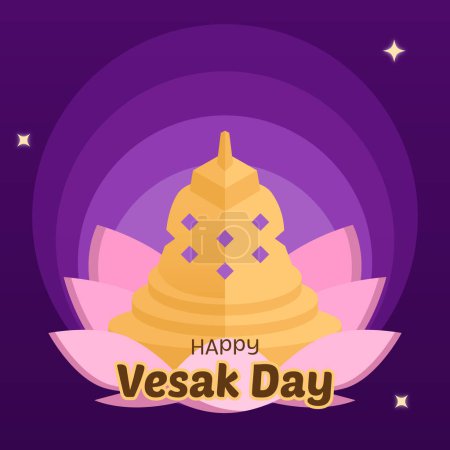 Téléchargez les illustrations : Happy Vesak Day Post Design - en licence libre de droit