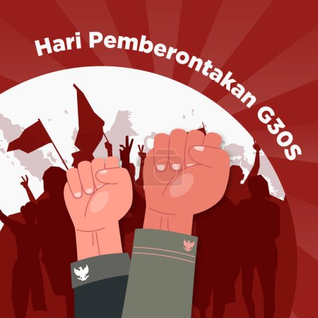 Téléchargez les illustrations : "Hari Pemberontakan G30S "signifie" mouvement du 30 septembre ". Illustration vectorielle. - en licence libre de droit