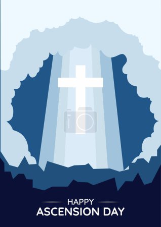 Himmelfahrt Ostersonntag Grußkarte mit Kreuz
