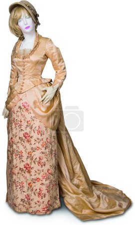 Photo for Museum Marina Ivanova victorian edwardian era vintage modern  costumes photos of beautiful costumes lace crinolines bustles silver agehandbags fans antiquel hats fans antiquel hats mannequins horses  children's costumes quality chantelly beads - Royalty Free Image