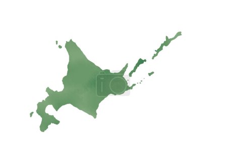 Lässige Aquarell-Berührung Stilvolle Illustration von Hokkaido