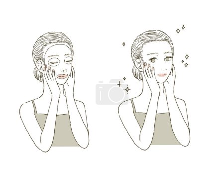 Beauty Illustration of a woman's upper body wearing a face mask