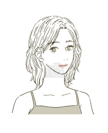 Beauty Illustration of a woman's upper body with hair set