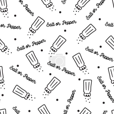 Illustration for Salt Pepper Shaker Kitchen Condiment Vector Graphic Seamless Pattern can be use for background and apparel design - Royalty Free Image