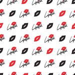 Red Lipstick Sealed with a Kiss Vector Pattern can be use for background and apparel design