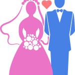 Chic Pink and Blue Wedding Day Bliss Vector Art this artwork captures the essence of a wedding day, a blend of elegance, love, and a lifetime of promise.