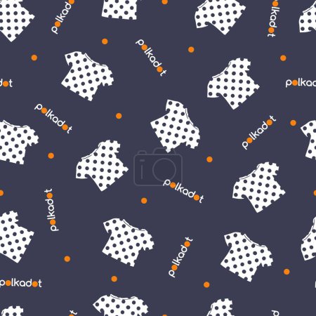 Illustration for Abstract Dotted Chic Shirt Vector Seamless Pattern can be use for background and apparel design - Royalty Free Image