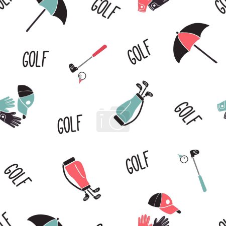 Golf Club Glory Equipment Design Vector Pattern can be use for background and apparel design