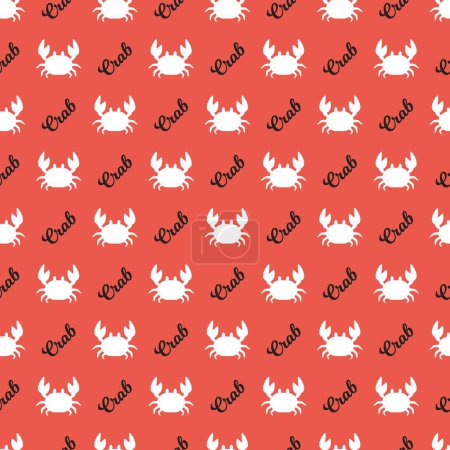 Illustration for Marine Red Crab Silhouettes in Symmetry Pattern can be use for background and apparel design - Royalty Free Image