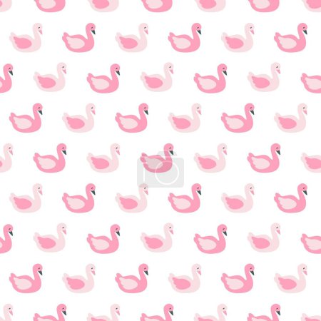 Illustration for Pink Haven Swan Serenade Dream Vector Pattern can be use for background and apparel design - Royalty Free Image
