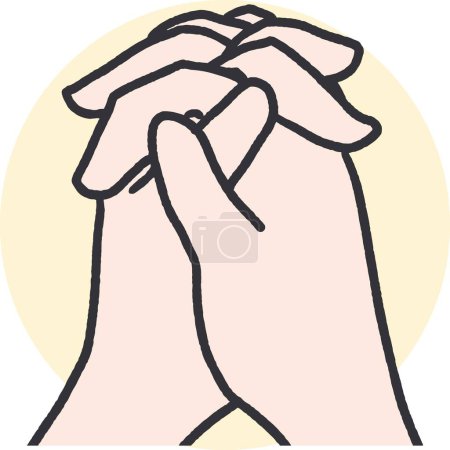 Devout Reflections Clasped Hands in Prayer Vector. Perfect for religious content, spiritual publications, and any design seeking to evoke a sense of tranquility and faith