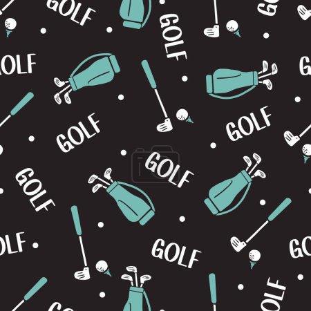 Sporting Elegance Golf Bags and Balls in the Dark can be use for background and apparel design