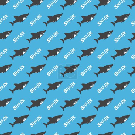 Illustration for Deep Sea Menace Abstract Shark Vector Pattern can be use for background and apparel design - Royalty Free Image