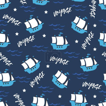 Navigating Ship Waves Seamless Nautical Elegance can be use for background and apparel design