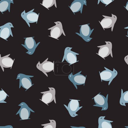 Illustration for Arctic Wonders Charming Penguins Cartoon Pattern can be use for background and apparel design - Royalty Free Image